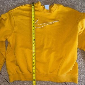 Nike Mustard Yellow Crewneck Sweatshirt with White Swoosh